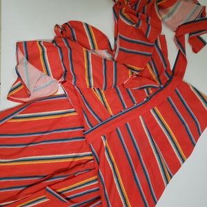 Brand new striped orange  jumpsuit 45